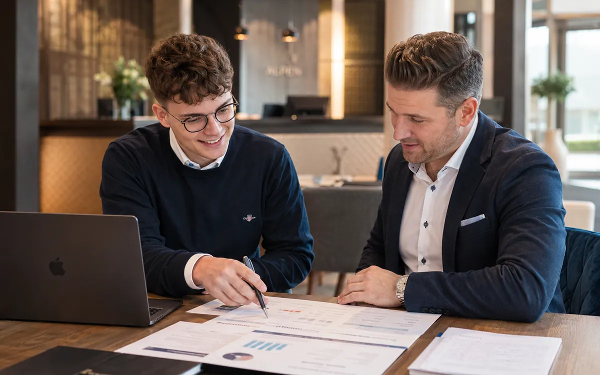 Praestio-Team im Gespräch mit Hoteliers während der Potenzialanalyse